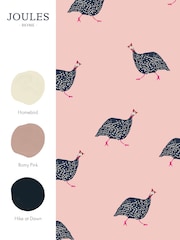 Joules Blush Pink Guinea Fowl Wallpaper Sample - Image 3 of 3