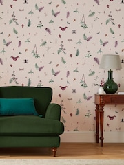 Joules Blush Creme Midnight Beasts Wallpaper Sample - Image 1 of 3
