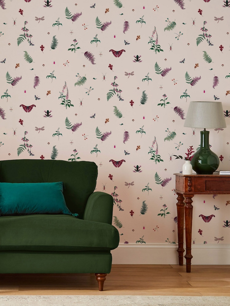 Joules Blush Creme Midnight Beasts Wallpaper Sample - Image 1 of 3