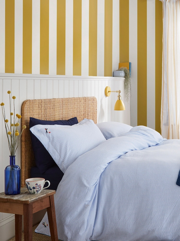 Joules Antique Gold Harborough Stripe Wallpaper Sample - Image 1 of 3