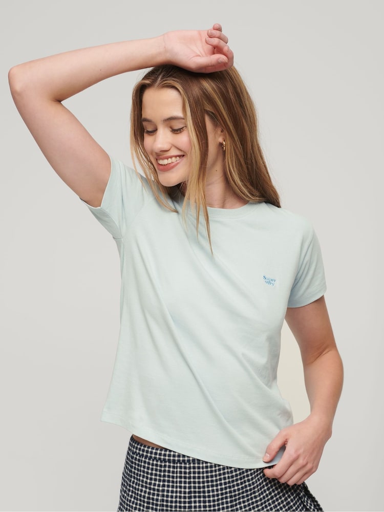 Superdry Blue Essential Logo 90's T-Shirt - Image 1 of 4