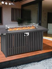 Tepro Black Garden Topeka XL Deluxe Table Gas Fire Pit - Image 2 of 2