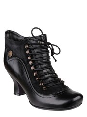 Hush Puppies Black Vivianna Lace-Up Heeled Boots - Image 1 of 4