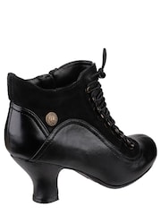 Hush Puppies Black Vivianna Lace-Up Heeled Boots - Image 2 of 4
