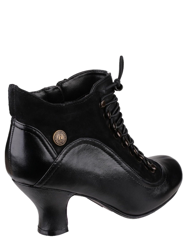 Hush Puppies Black Vivianna Lace-Up Heeled Boots - Image 2 of 4