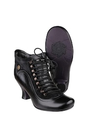 Hush Puppies Black Vivianna Lace-Up Heeled Boots - Image 3 of 4