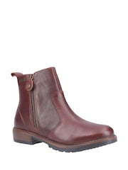 Cotswold Brown Ashwicke Zip Ankle Boots - Image 2 of 4