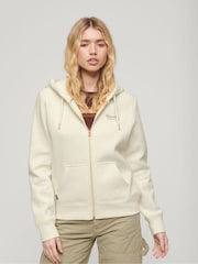 Superdry White Essential Logo Zip Hoodie - Image 5 of 5