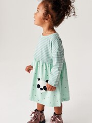 Blue Bear Long Sleeve Cotton Pocket Dress (3mths-7yrs) - Image 2 of 5