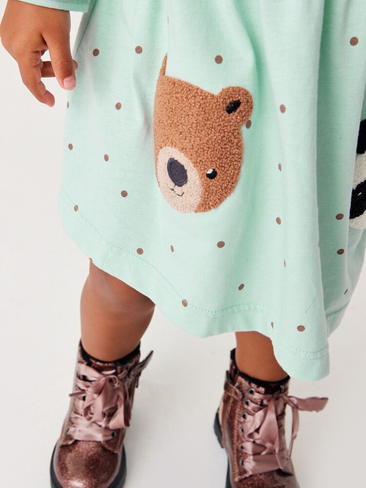 Blue Bear Long Sleeve Cotton Pocket Dress (3mths-7yrs) - Image 5 of 5 Blue Bear Long Sleeve Cotton Pocket Dress (3mths-7yrs) - Image 5 of 5