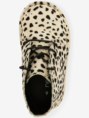 Cream Animal Print Lace-Up Desert Boots - Image 3 of 5