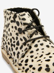 Cream Animal Print Lace-Up Desert Boots - Image 5 of 5