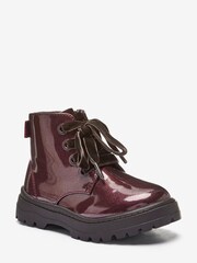 Berry Red Glitter Lace-Up Boots - Image 2 of 4