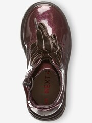 Berry Red Glitter Lace-Up Boots - Image 3 of 4