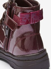 Berry Red Glitter Lace-Up Boots - Image 4 of 4