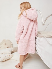 Pink Feather Yarn Fleece Hooded Blanket (3-16yrs) - Image 3 of 6