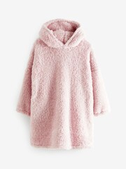 Pink Feather Yarn Fleece Hooded Blanket (3-16yrs) - Image 4 of 6