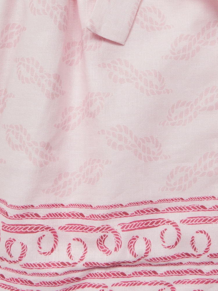 Reiss Pink Print Jacie Junior Cap Sleeve Double Breasted Dress - Image 8 of 8
