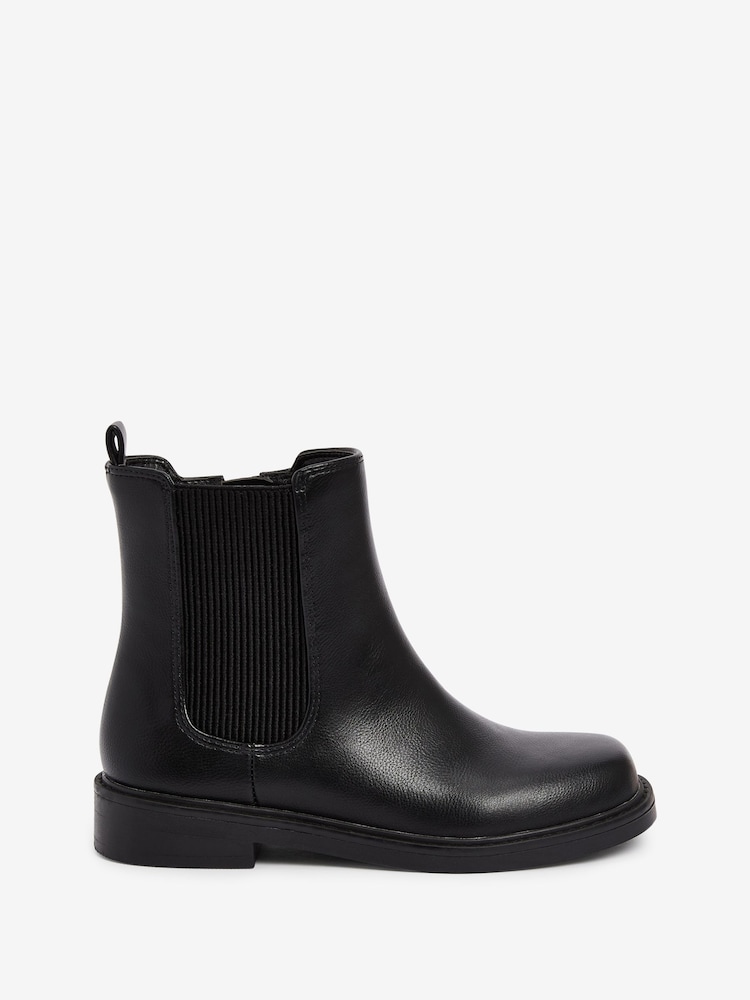 Black Square Toe Chelsea Boots - Image 2 of 9
