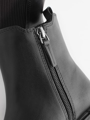 Black Square Toe Chelsea Boots - Image 8 of 9