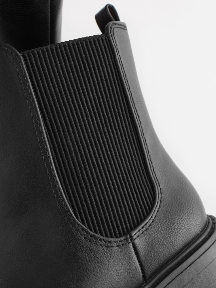 Black Square Toe Chelsea Boots - Image 9 of 9