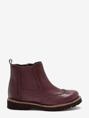 Oxblood Red Brogue Leather Chelsea Boots - Image 1 of 4