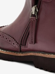 Oxblood Red Brogue Leather Chelsea Boots - Image 4 of 4