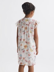 Reiss Ivory Print Martha 9-12 yrs Floral Print Collarless Dress - Image 5 of 6