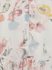Reiss Ivory Print Martha 9-12 yrs Floral Print Collarless Dress - Image 6 of 6