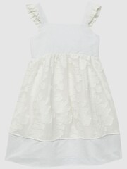 Reiss White Abby 4-9 yrs Lace Detail Bow Back Dress - Image 2 of 6