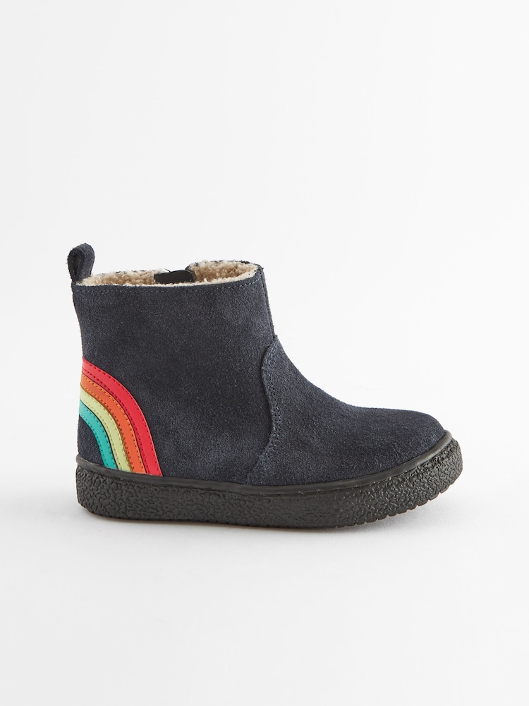 Navy Rainbow Wide Fit (G) Suede Chelsea Boots - Image 2 of 5