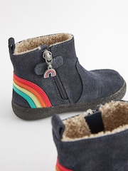 Navy Rainbow Wide Fit (G) Suede Chelsea Boots - Image 4 of 5