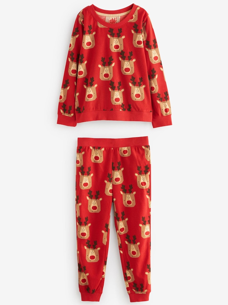 Red Reindeer - Kids Matching Family Christmas Cosy Pyjamas (9mths-16yrs) - Image 3 of 5