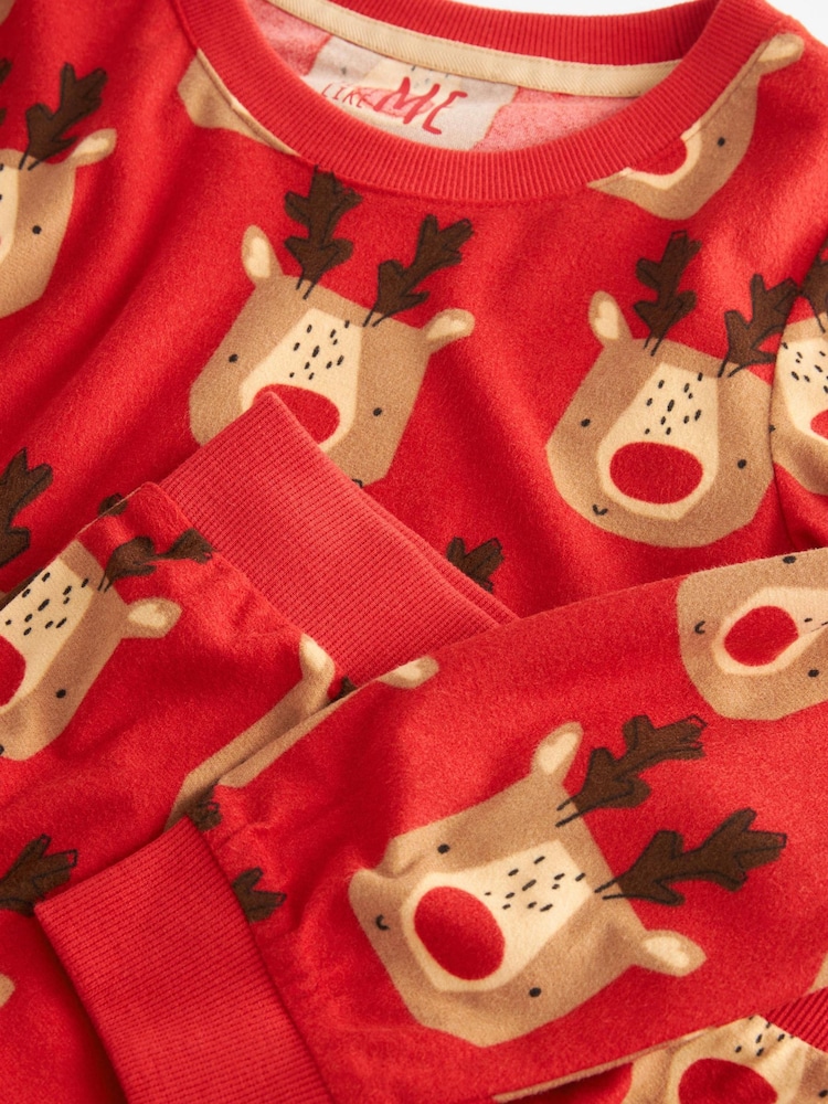 Rotes Rentier - Kuschelige, weihnachtliche Pyjamas (Familienkollektion) für Kinder (9M.–16J.) - Bild 5 von 5