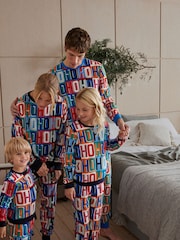 Navy Blue HoHoHo Matching Family Kids Cosy Pyjamas (9mths-16yrs) - Image 2 of 7