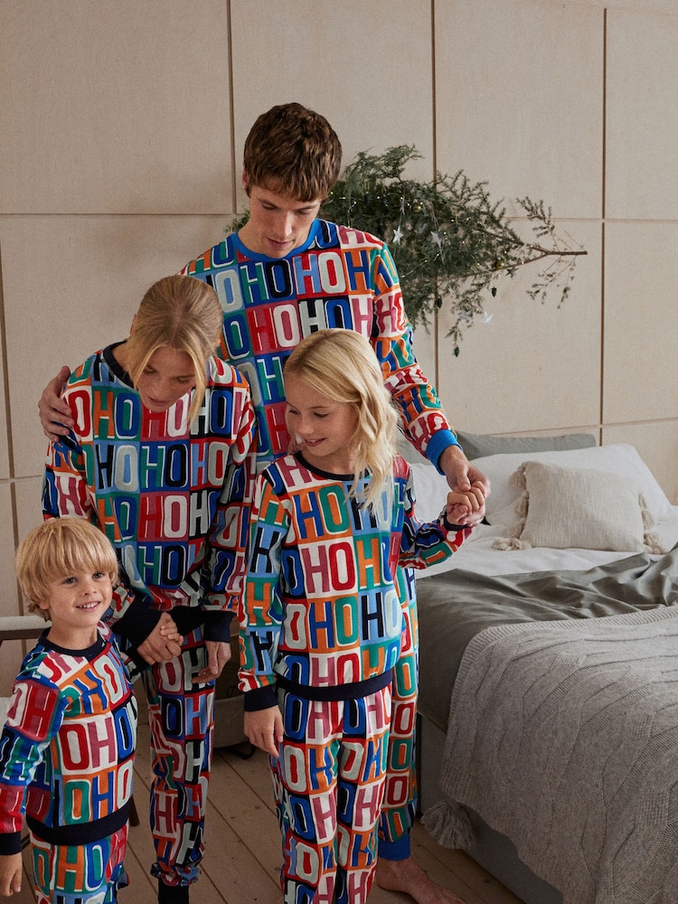 HoHoHo/Marineblau - Kuschelige Pyjamas (Familienkollektion) für Kinder (9M.–16J.) - Bild 2 von 7 HoHoHo/Marineblau - Kuschelige Pyjamas (Familienkollektion) für Kinder (9M.–16J.) - Bild 2 von 7