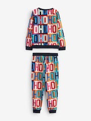 Navy Blue HoHoHo Matching Family Kids Cosy Pyjamas (9mths-16yrs) - Image 6 of 7