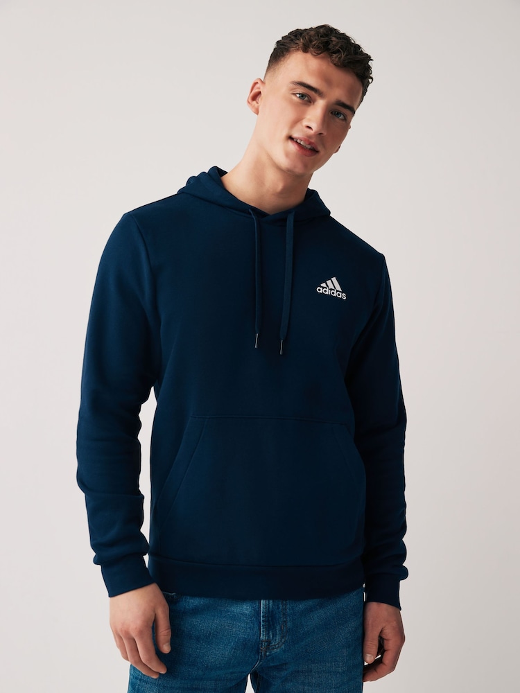 adidas Navy Blue Essential Fleece Hoodie - Image 1 of 5