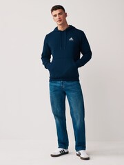 adidas Navy Blue Essential Fleece Hoodie - Image 2 of 5