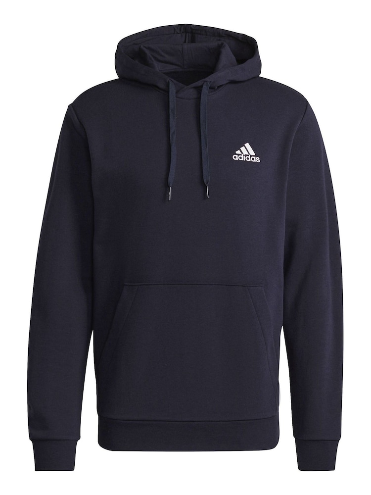 adidas Navy Blue Essential Fleece Hoodie - Image 5 of 5