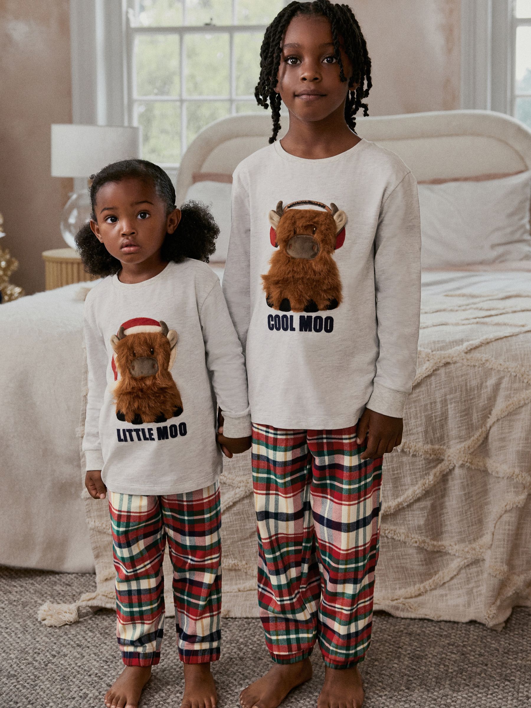 Buy Grey Red Hamish Matching Family Younger Kids Cosy Cotton Pyjamas 12mths 8yrs from Next Luxembourg