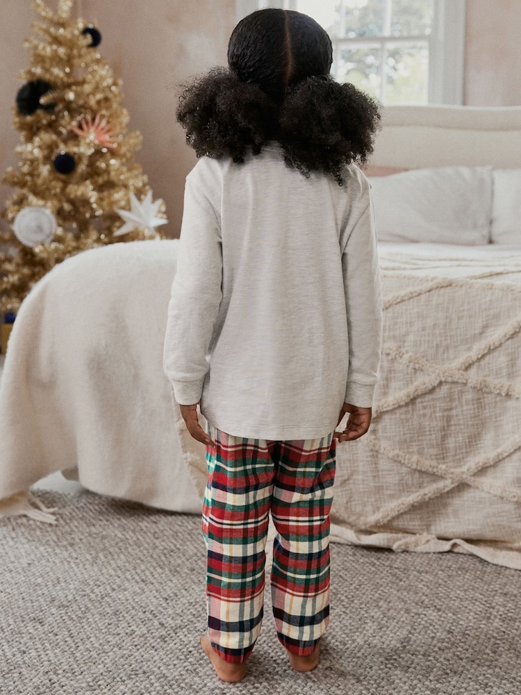 Grey/Red Hamish Matching Family Younger Kids Cosy Cotton Pyjamas (12mths-8yrs) - Image 2 of 6 Grey/Red Hamish Matching Family Younger Kids Cosy Cotton Pyjamas (12mths-8yrs) - Image 2 of 6