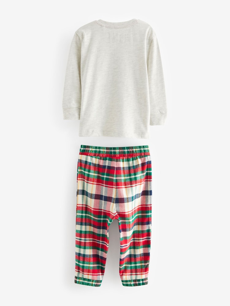 Grey/Red Hamish Matching Family Younger Kids Cosy Cotton Pyjamas (12mths-8yrs) - Image 5 of 6