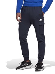 adidas Blue Essentials Fleece Cargo Joggers - Image 1 of 6
