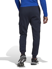adidas Blue Essentials Fleece Cargo Joggers - Image 2 of 6