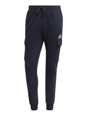adidas Blue Essentials Fleece Cargo Joggers - Image 6 of 6