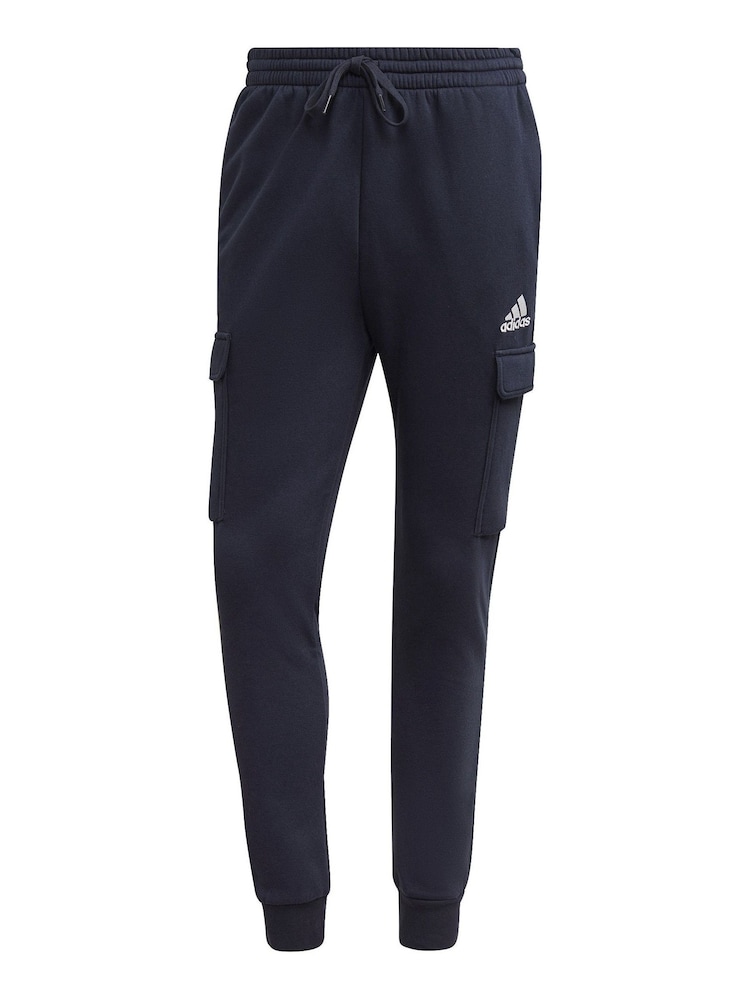 adidas Blue Essentials Fleece Cargo Joggers - Image 6 of 6