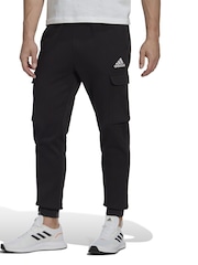 adidas Black Essentials Fleece Cargo Joggers - Image 1 of 6