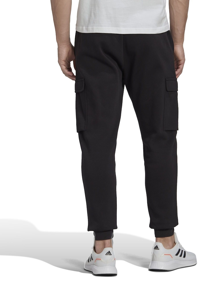 adidas Black Essentials Fleece Cargo Joggers - Image 2 of 6