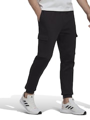 adidas Black Essentials Fleece Cargo Joggers - Image 3 of 6